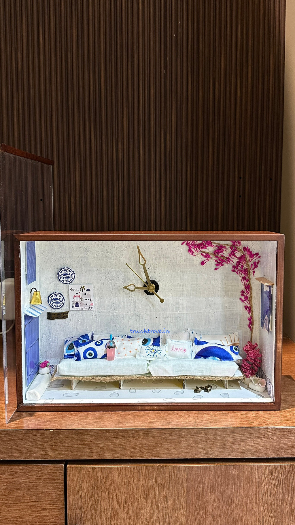Take me to Santorini🧿 Table clock