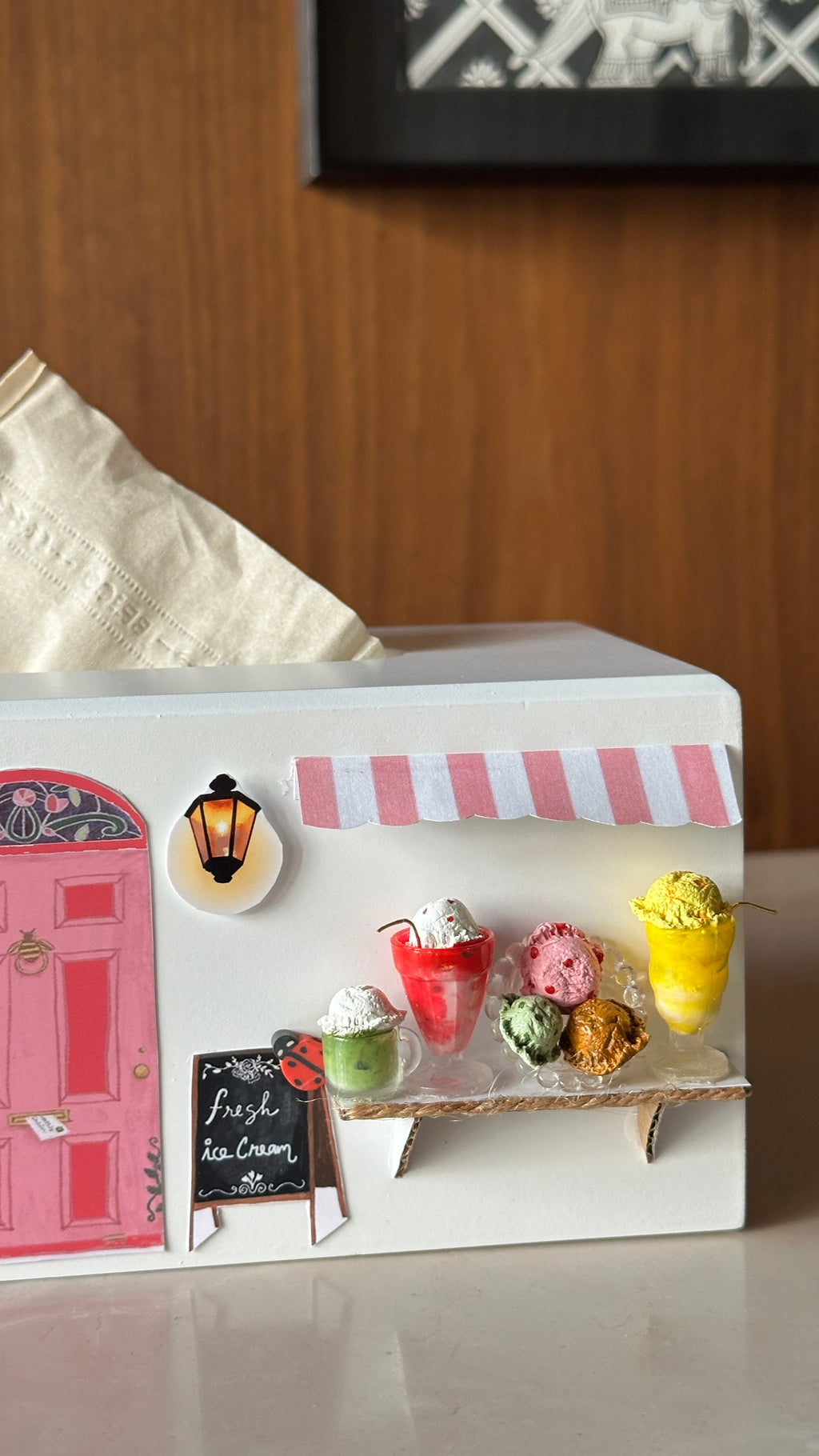 Ice Cream Parlor Tissue Box