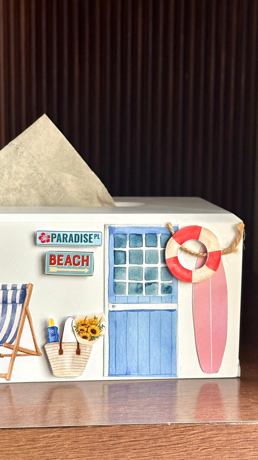 Beach house tissue box