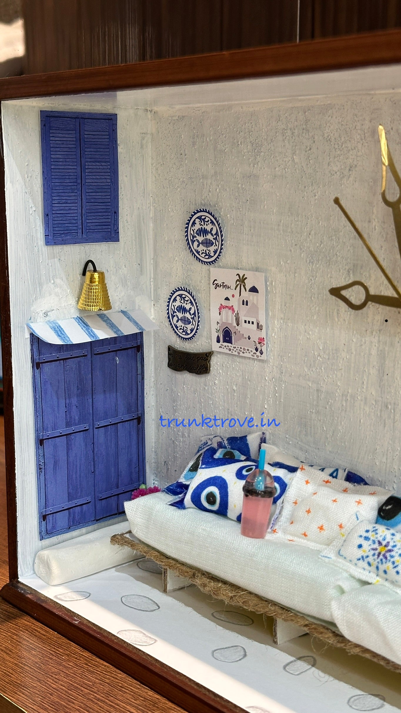Take me to Santorini🧿 Table clock